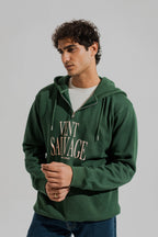 ND CITY™ Dark Green Oversized Quarter Zip Statement Hoodie