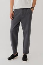 ND CITY™ Dark Grey Loose Fit Cropped Twill Trousers