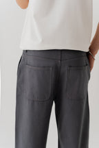 ND CITY™ Dark Grey Loose Fit Cropped Twill Trousers