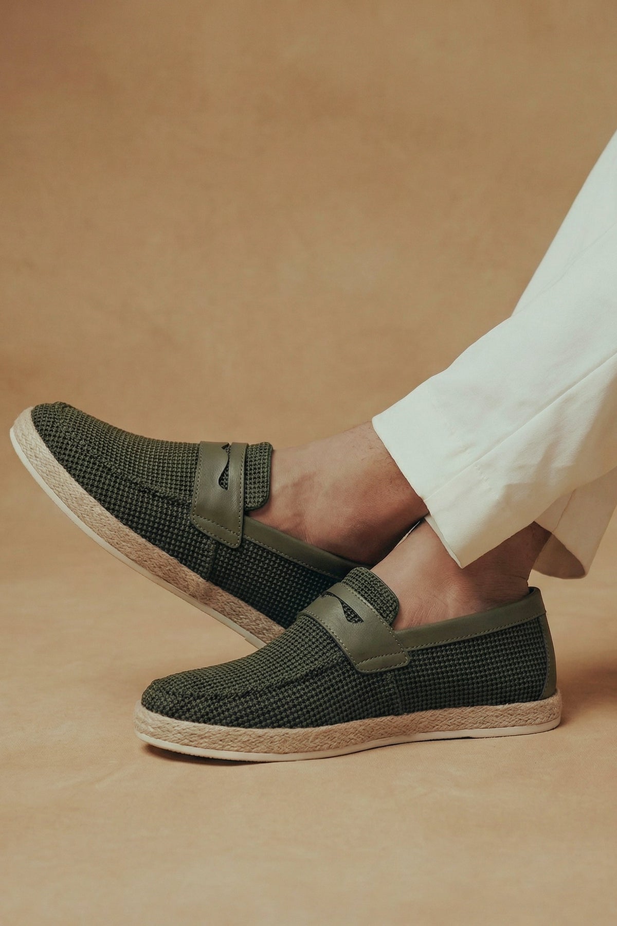 ND CITY™ Green Contrast Yacht Loafers