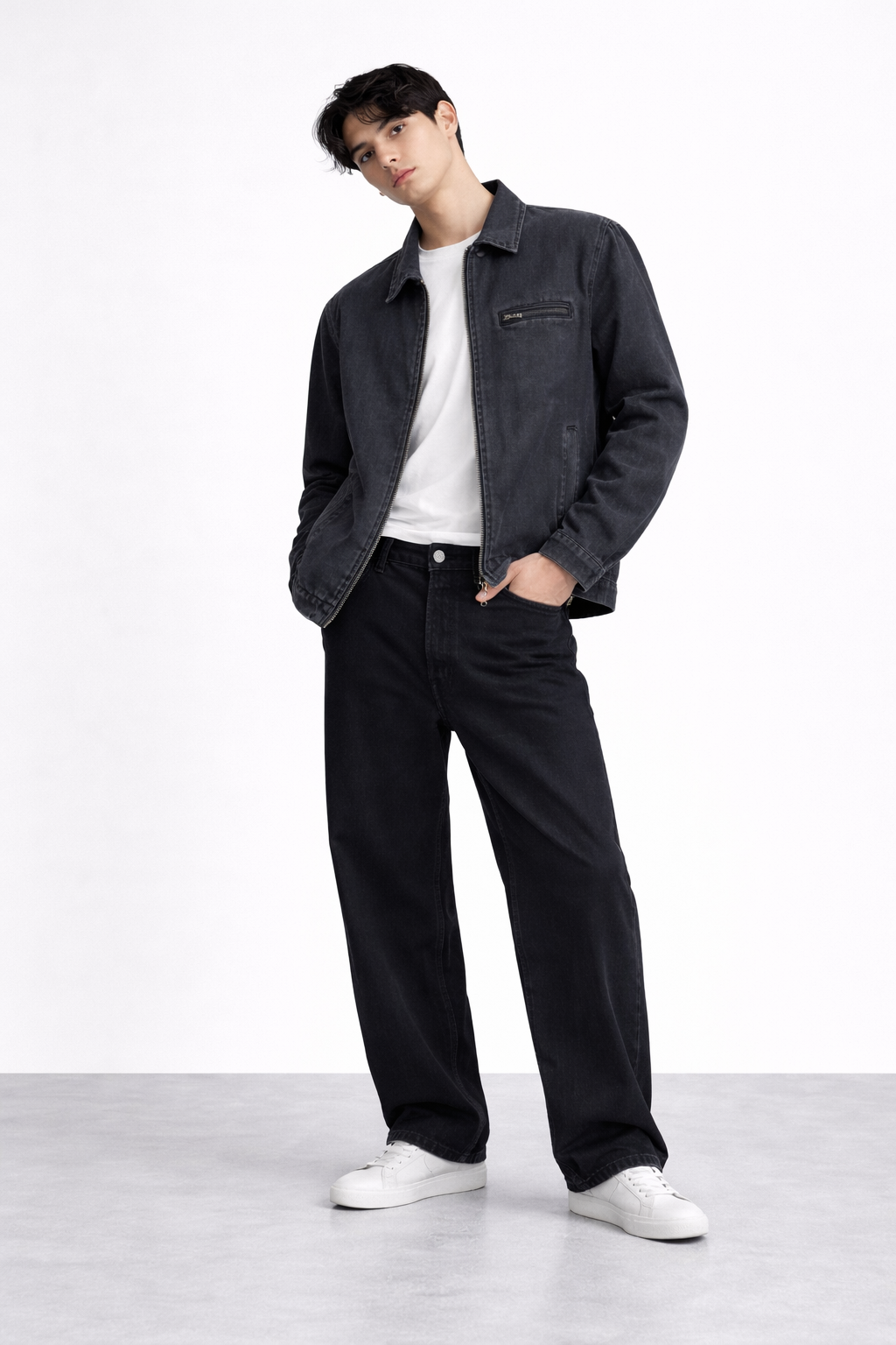 ND CITY™ Grey Mid Wash Relaxed Fit Denim Jacket