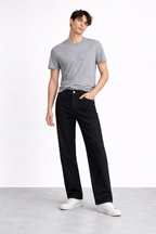 ND CITY™ Charcoal Mid Washed Baggy Fit Denim Jeans