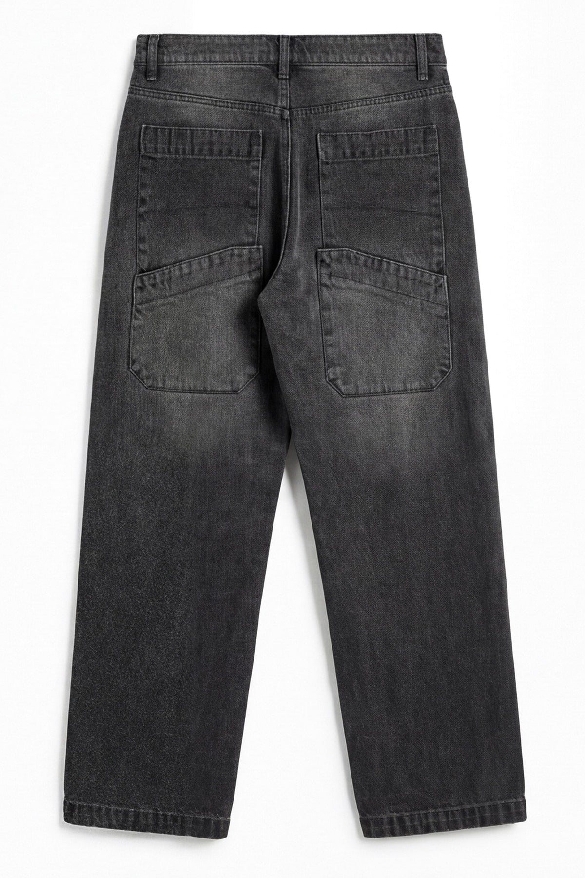 ND CITY™ Grey Mid Washed Baggy Fit Denim Jeans