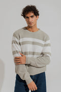 ND CITY™ Grey & White Relaxed Fit Sweater