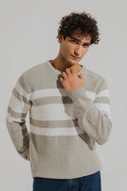 ND CITY™ Grey & White Relaxed Fit Sweater