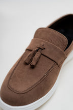 ND CITY™ Khaki Suede Tassel Loafers