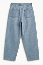 ND CITY™ Light Blue Pleated Loose Fit Denim Jeans