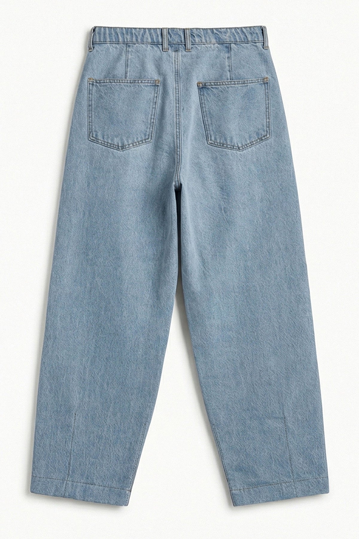 ND CITY™ Light Blue Pleated Loose Fit Denim Jeans