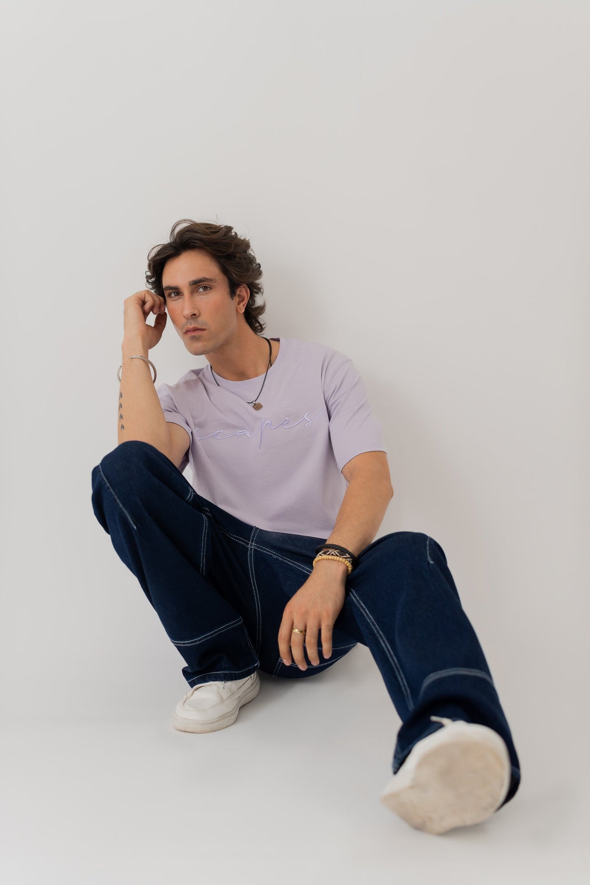 ND CITY™ Lilac Regular Fit Embroidered T-Shirt