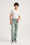 ND CITY™ Mid Blue Regular Fit Chambray Trousers