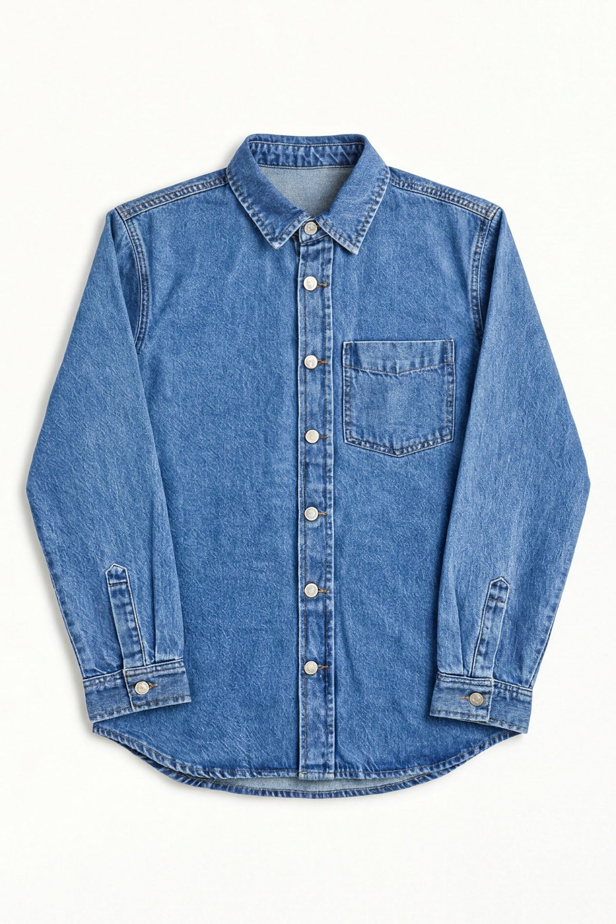 ND CITY™ Mid Blue Relaxed Fit Denim Shirt