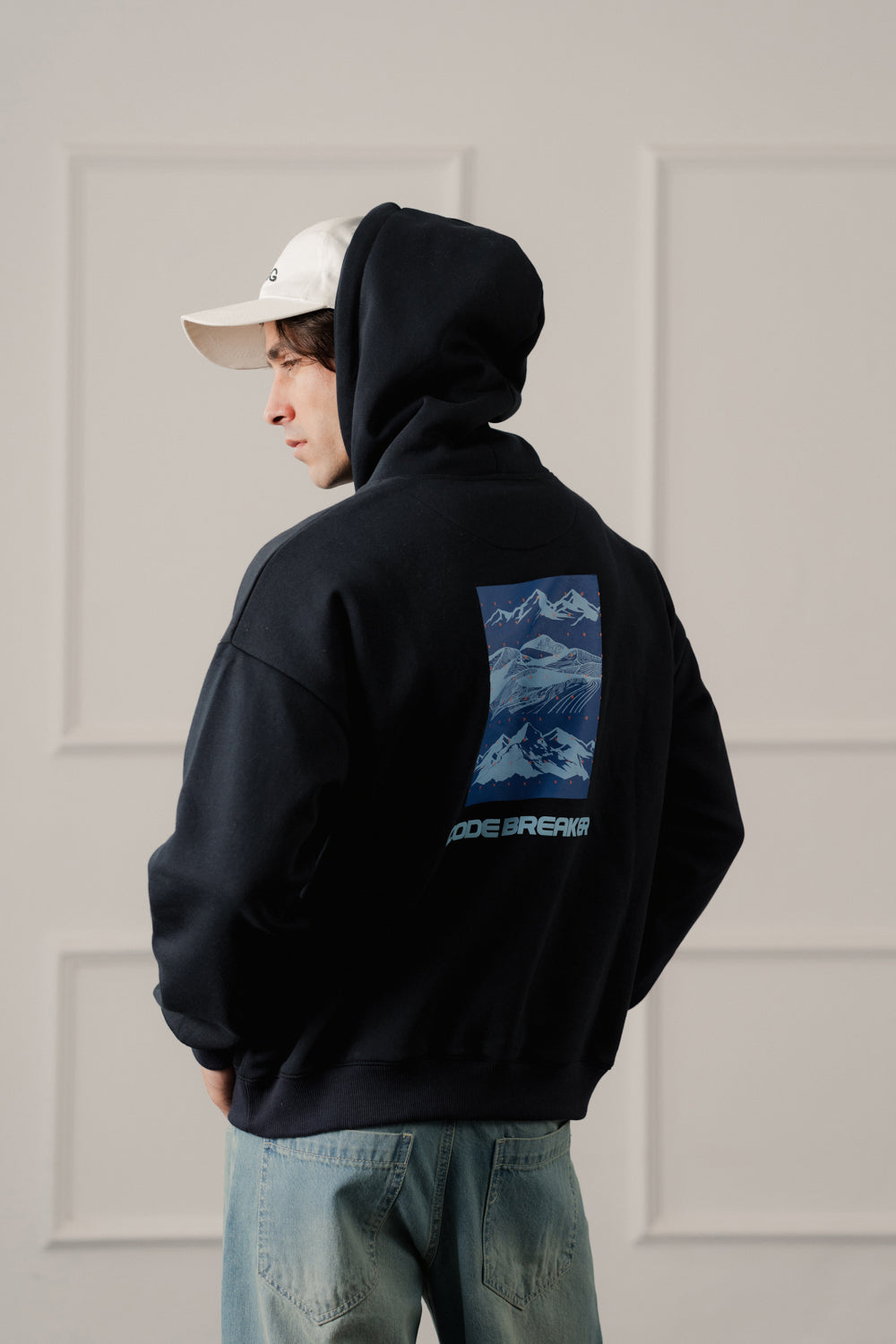ND CITY™ Navy Relaxed Fit Graphic Pull Over Hoodie
