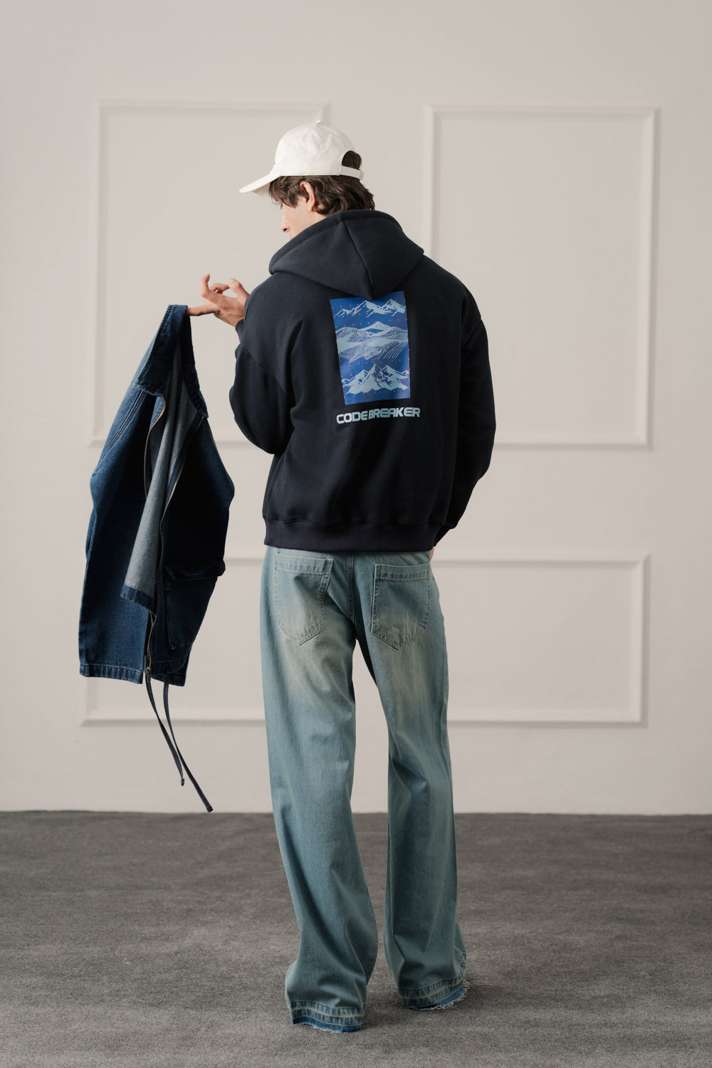 ND CITY™ Navy Relaxed Fit Graphic Pull Over Hoodie