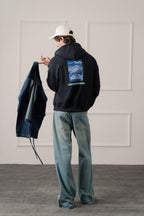 ND CITY™ Navy Relaxed Fit Graphic Pull Over Hoodie