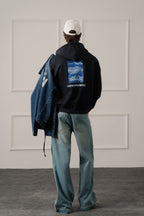 ND CITY™ Navy Relaxed Fit Graphic Pull Over Hoodie