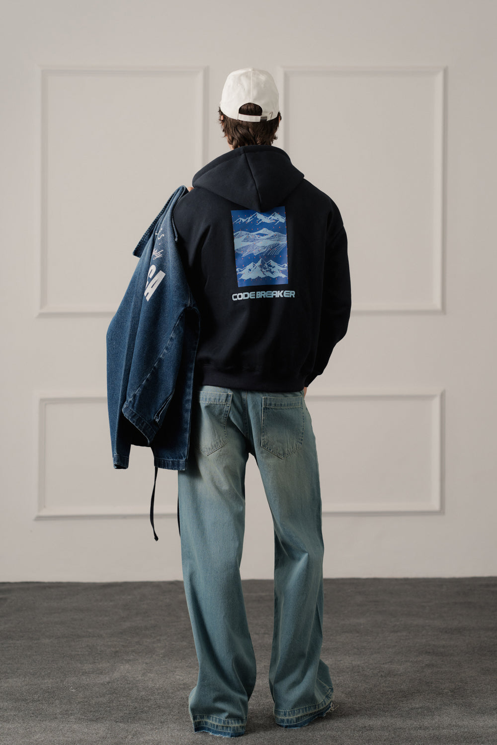 ND CITY™ Navy Relaxed Fit Graphic Pull Over Hoodie