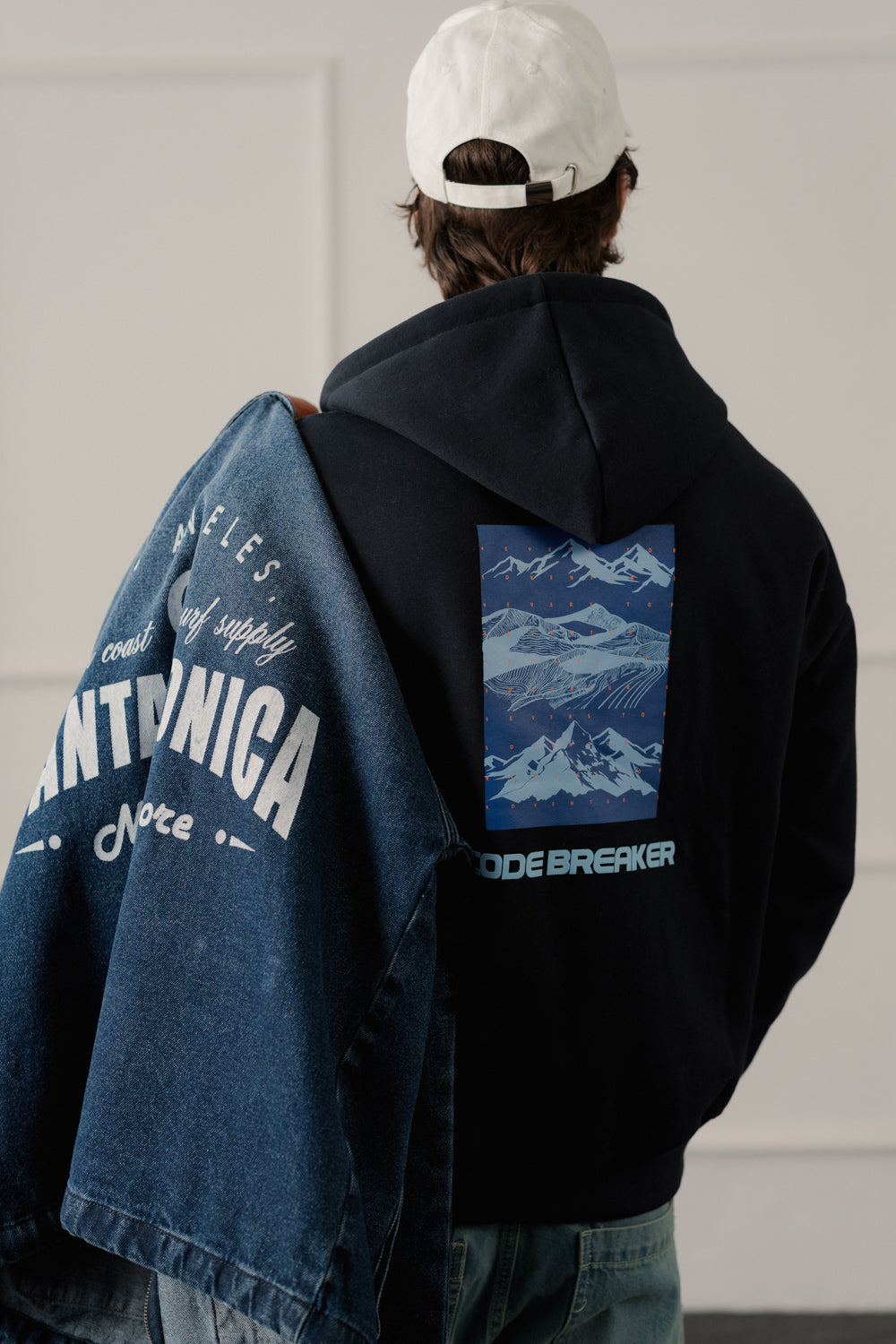 ND CITY™ Navy Relaxed Fit Graphic Pull Over Hoodie