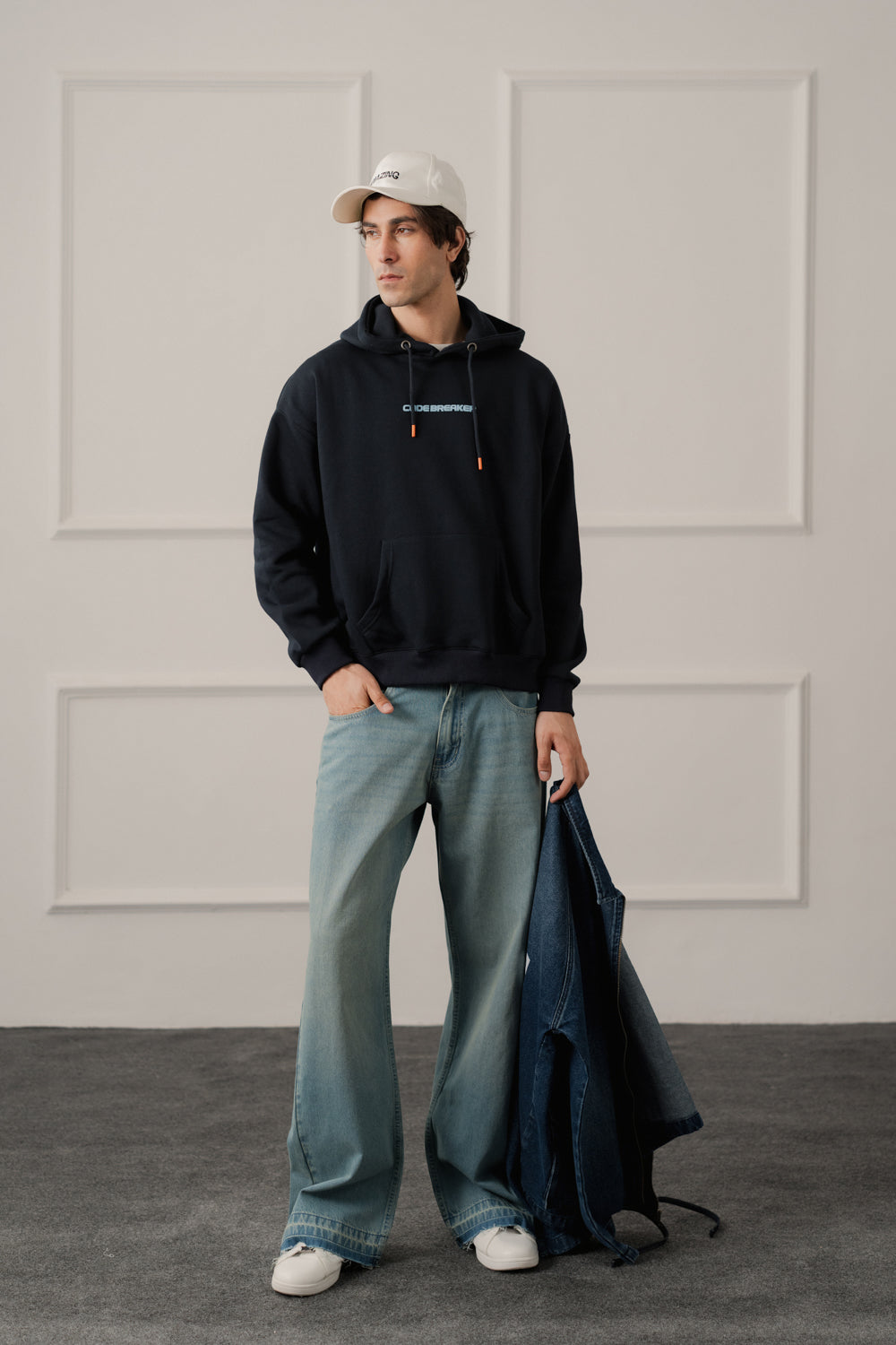 ND CITY™ Navy Relaxed Fit Graphic Pull Over Hoodie