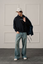 ND CITY™ Navy Relaxed Fit Graphic Pull Over Hoodie