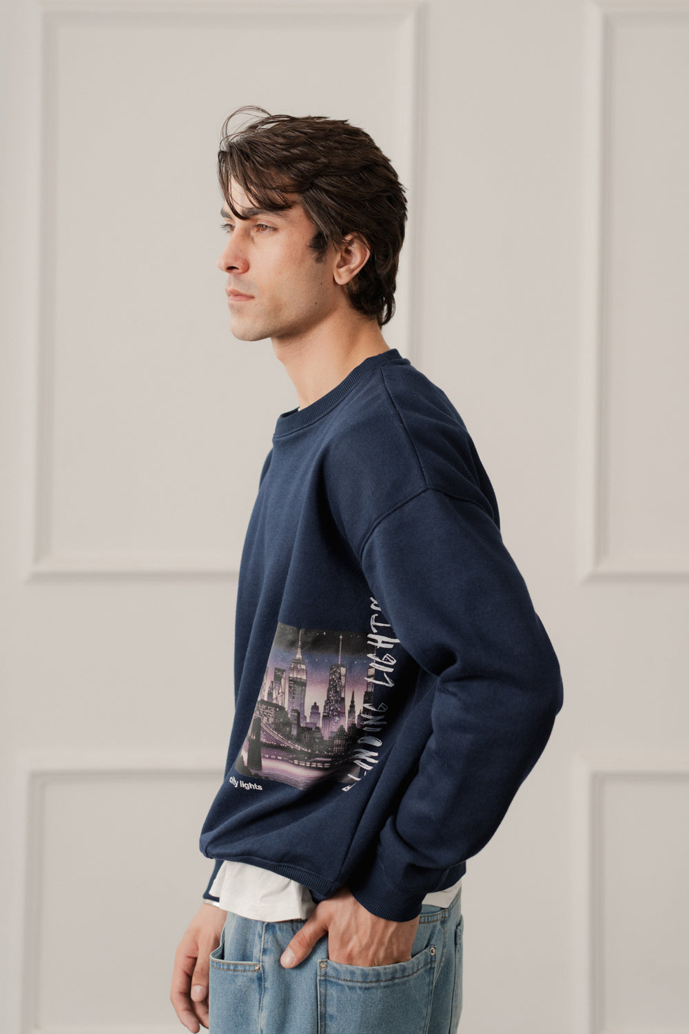 ND CITY™ Navy Relaxed Fit Graphic Sweatshirt