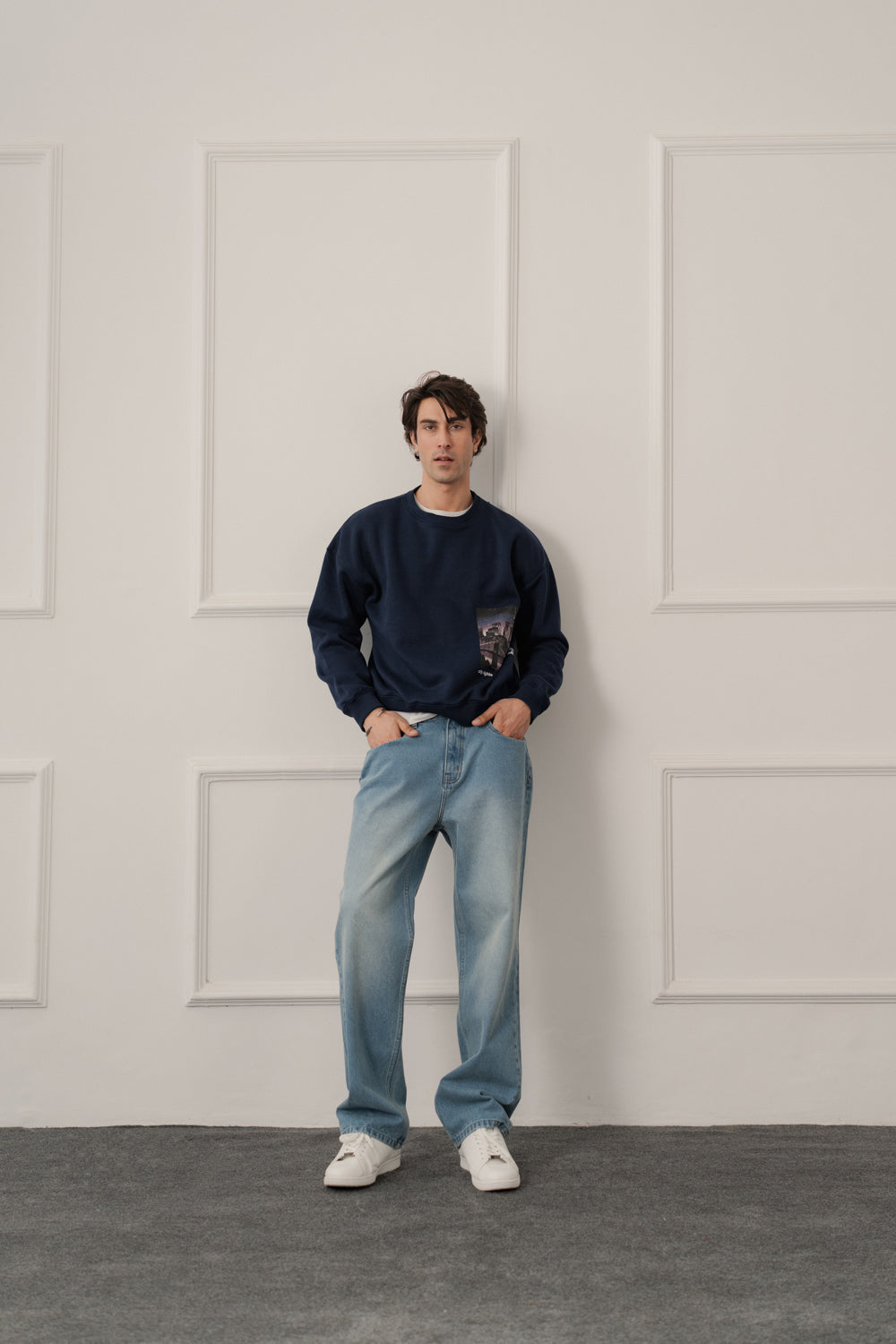 ND CITY™ Navy Relaxed Fit Graphic Sweatshirt