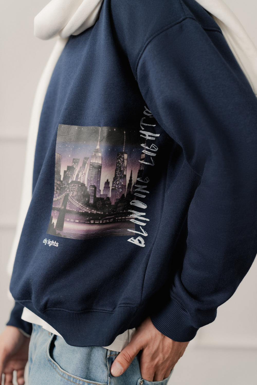 ND CITY™ Navy Relaxed Fit Graphic Sweatshirt
