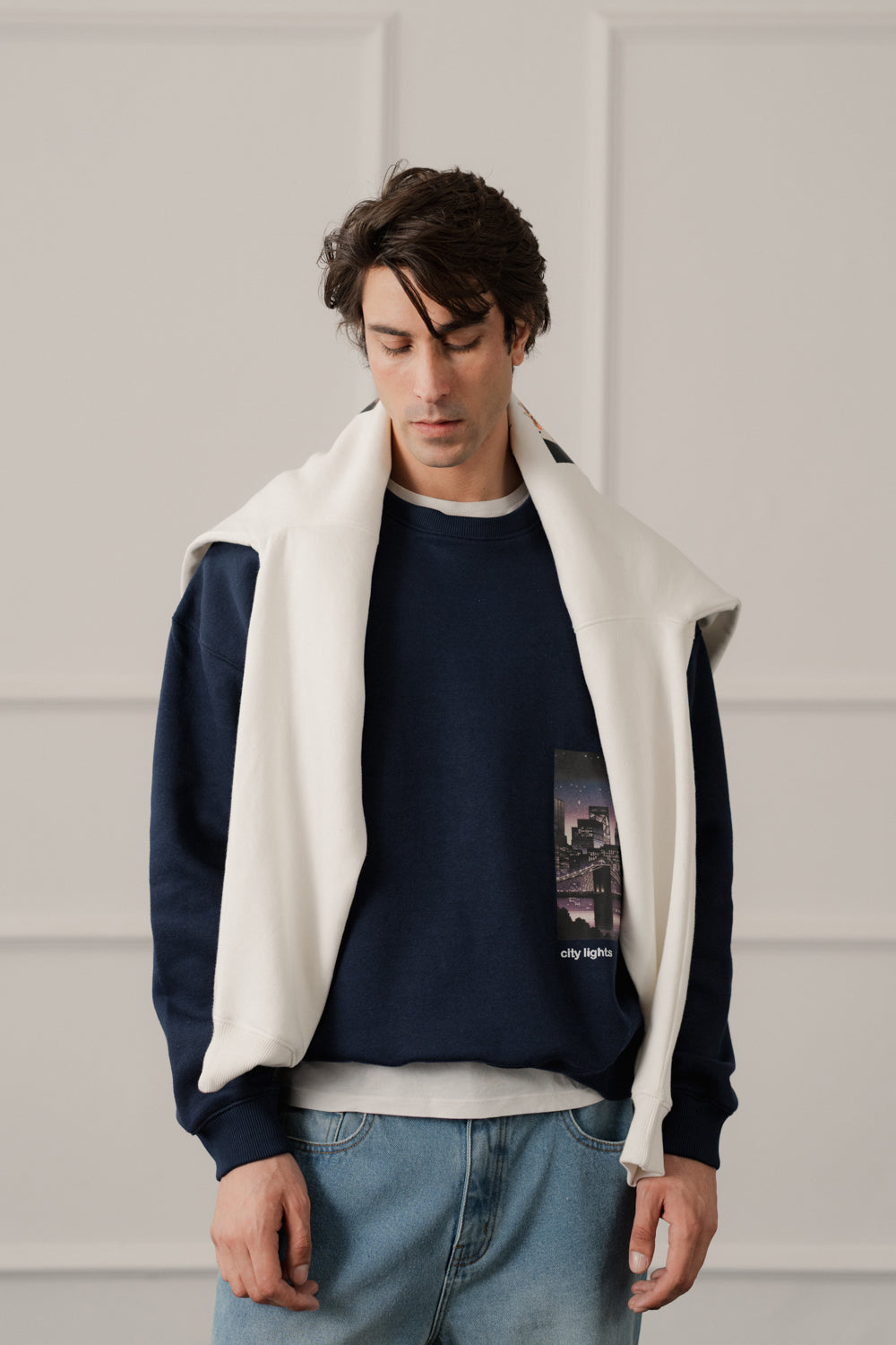 ND CITY™ Navy Relaxed Fit Graphic Sweatshirt