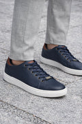 ND CITY™ Navy Suede Low Top Trainers