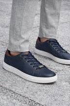 ND CITY™ Navy Suede Low Top Trainers