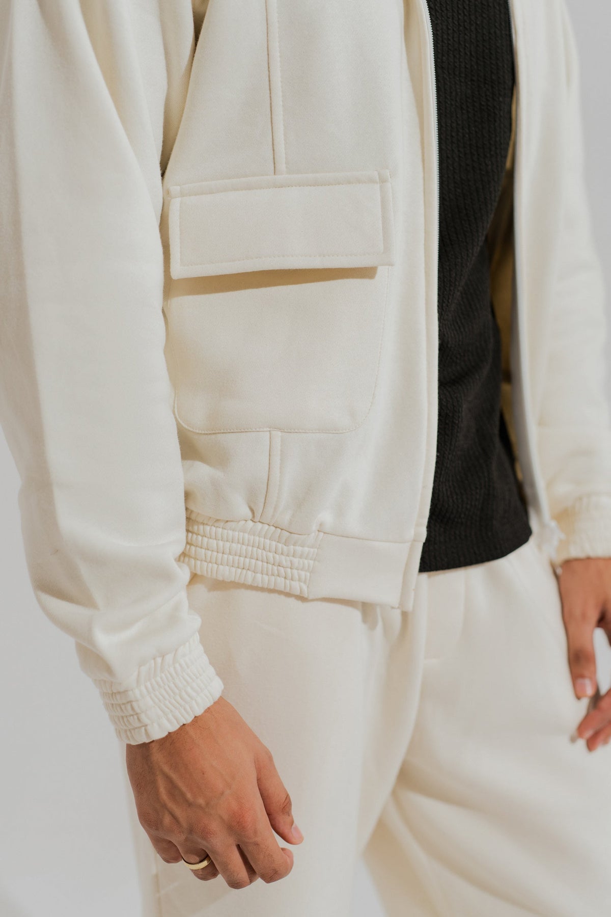 ND CITY™ Off White Regular Fit Utility Jacket