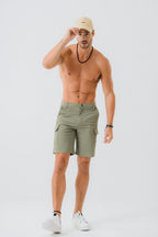 ND CITY™ Olive Green Cargo Chino Shorts