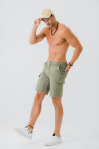 ND CITY™ Olive Green Cargo Chino Shorts