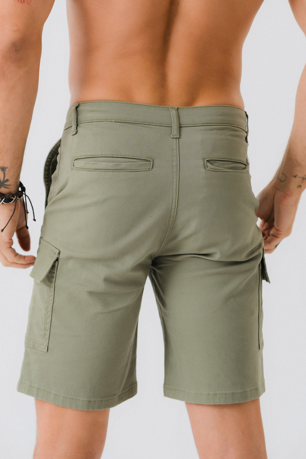 ND CITY™ Olive Green Cargo Chino Shorts