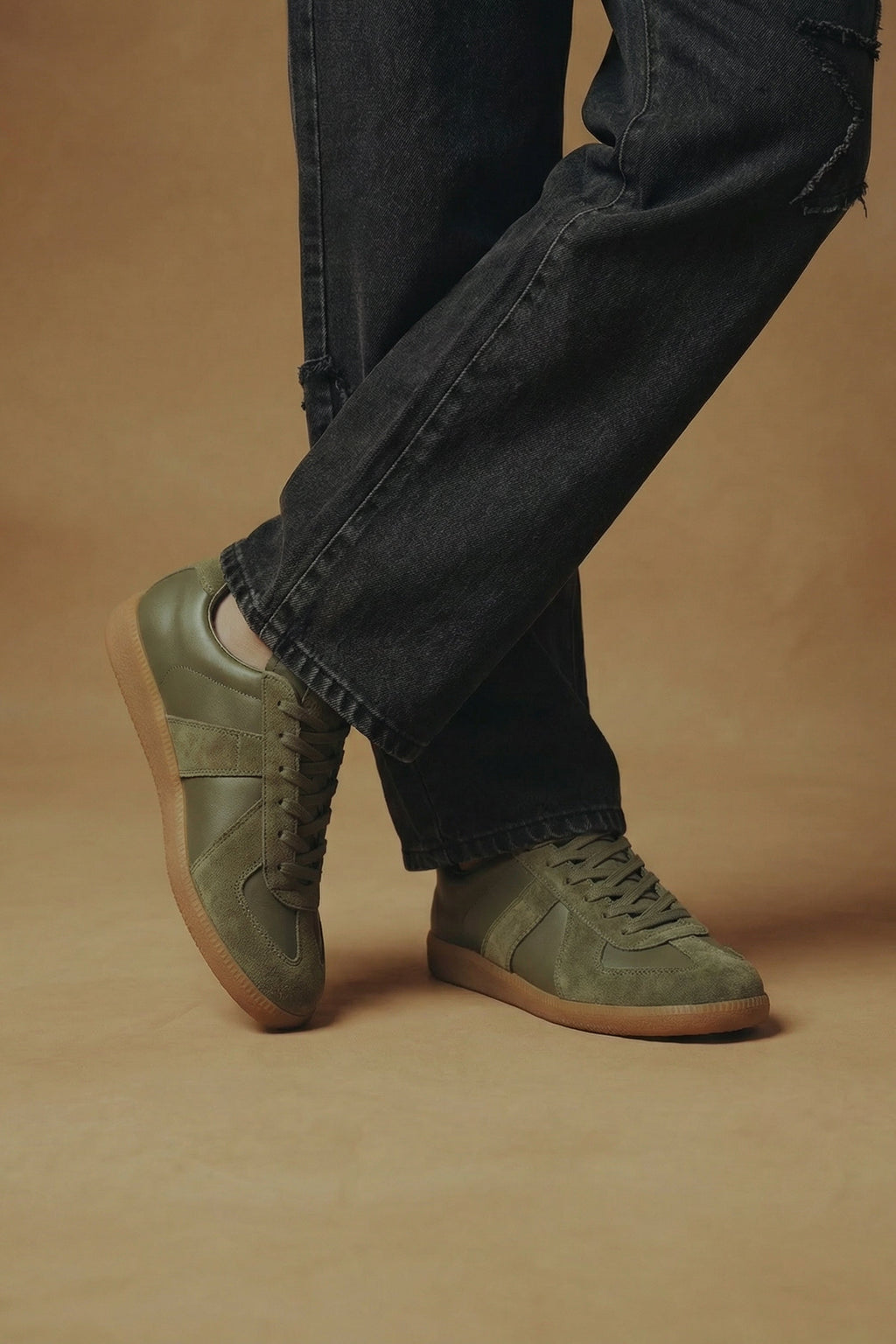 ND CITY™ Sage Green Duo Tone Trainers