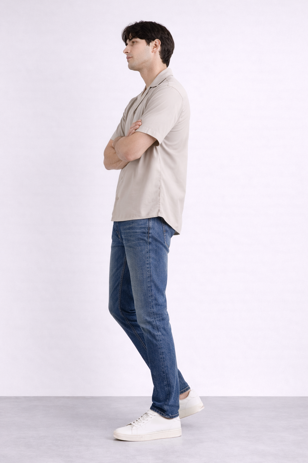 ND CITY™ Sand Cuban Collar Relaxed Fit Cotton Shirt