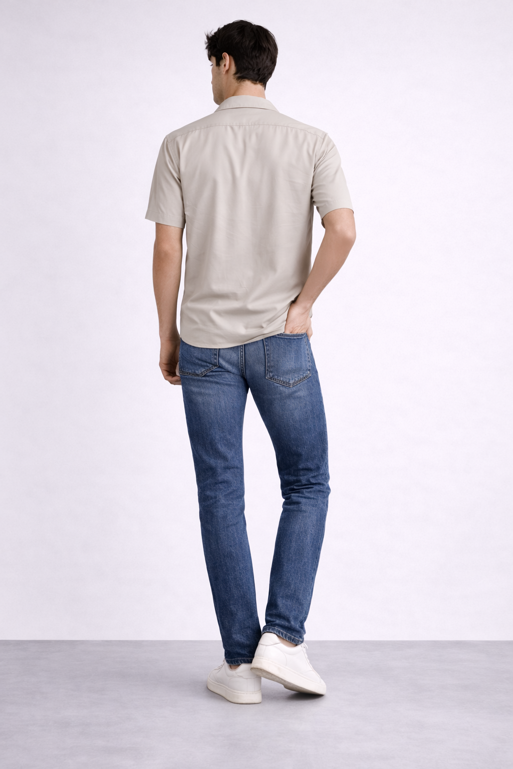 ND CITY™ Sand Cuban Collar Relaxed Fit Cotton Shirt