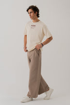 ND CITY™ Stone Grey Straight Fit Twill Trousers
