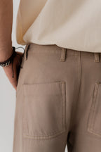 ND CITY™ Stone Grey Straight Fit Twill Trousers