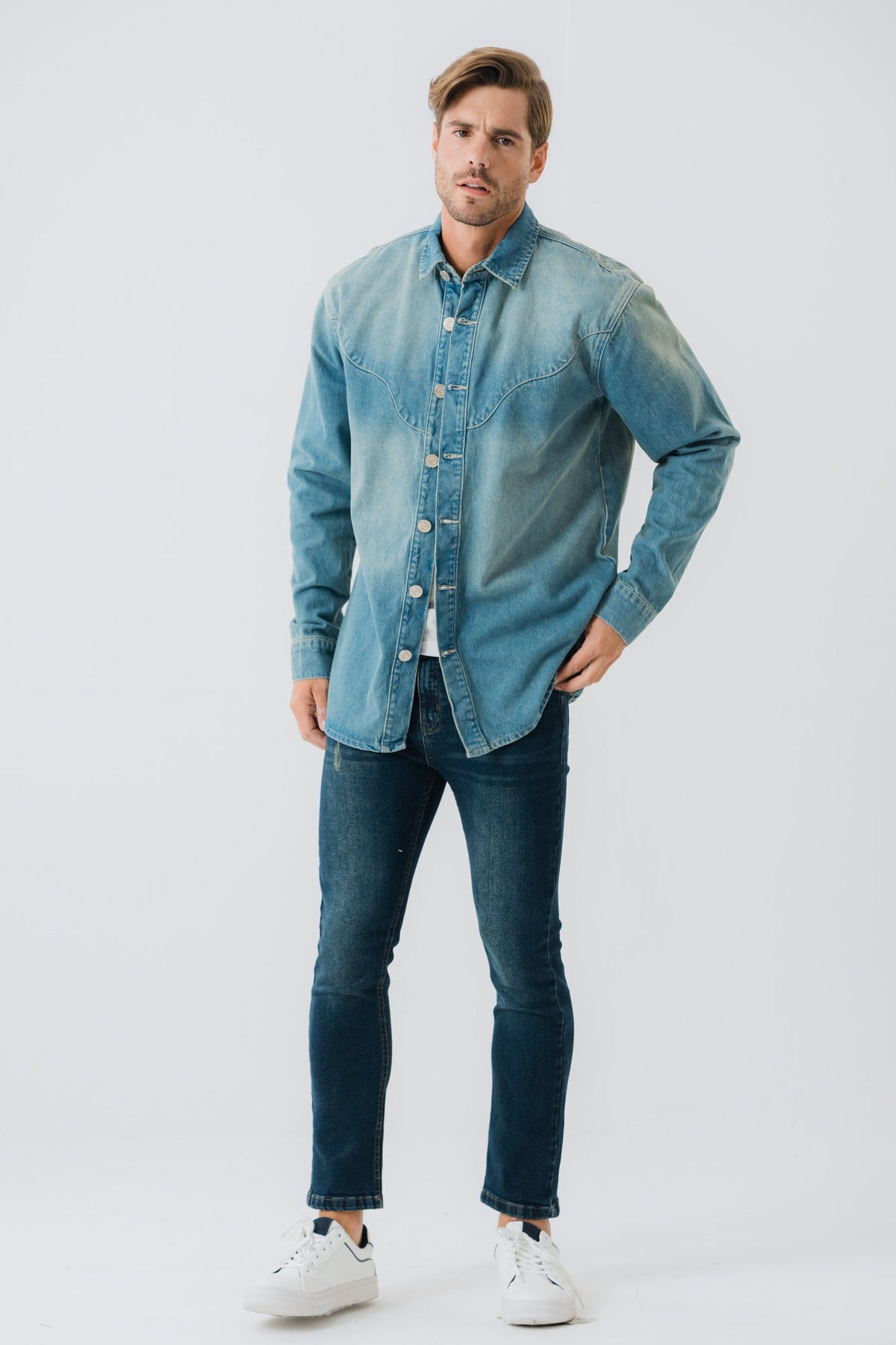 ND CITY™ Vintage Wash Denim Shirt