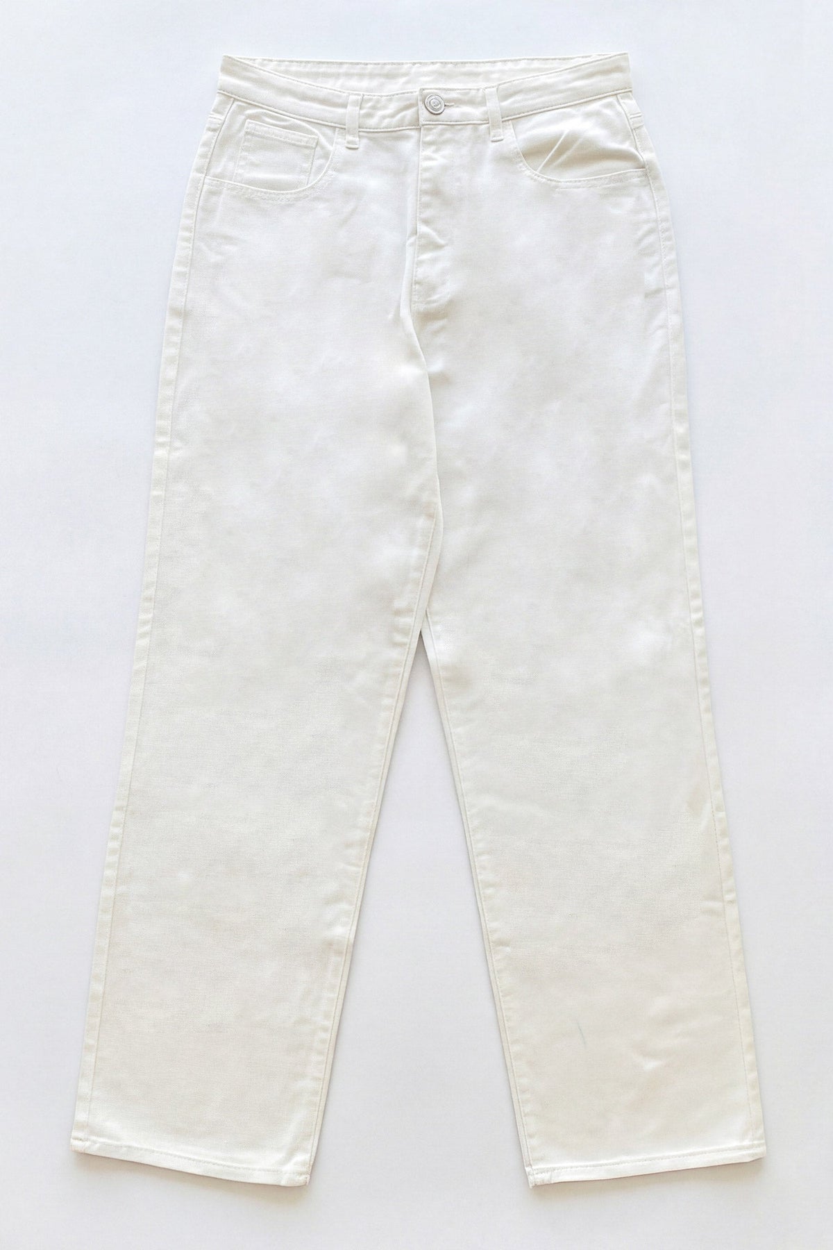 ND CITY™ White Straight Fit Denim Jeans