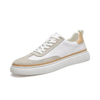 Fashion New Genuine Leather Casual Yellow White Shoes